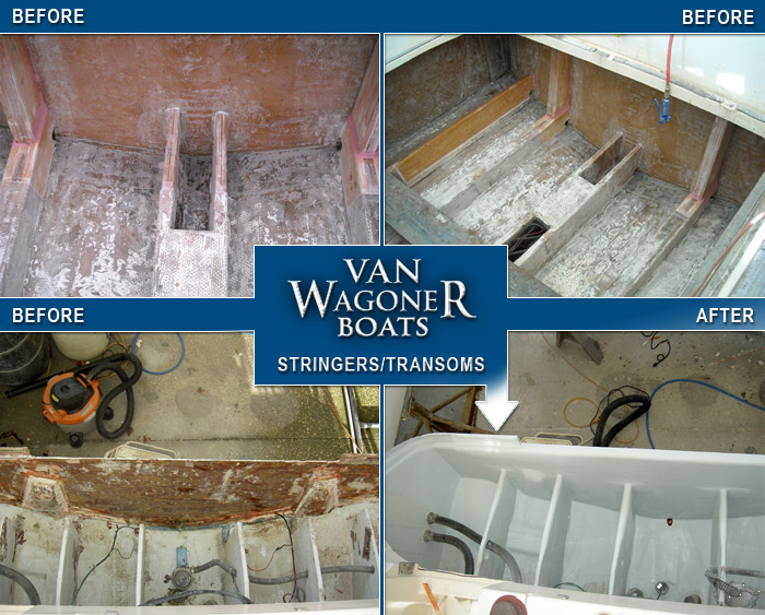 van wagoner boats boat fiberglass repair stringer transom repair